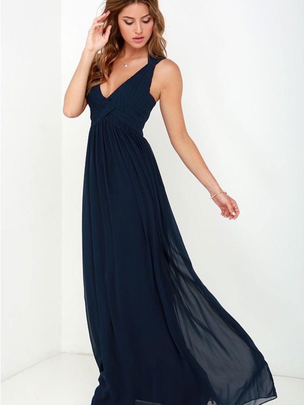 Lulu's Strike a Minerva Navy Blue Maxi Dress
